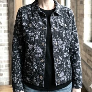 Floral Patterned Denim Jacket